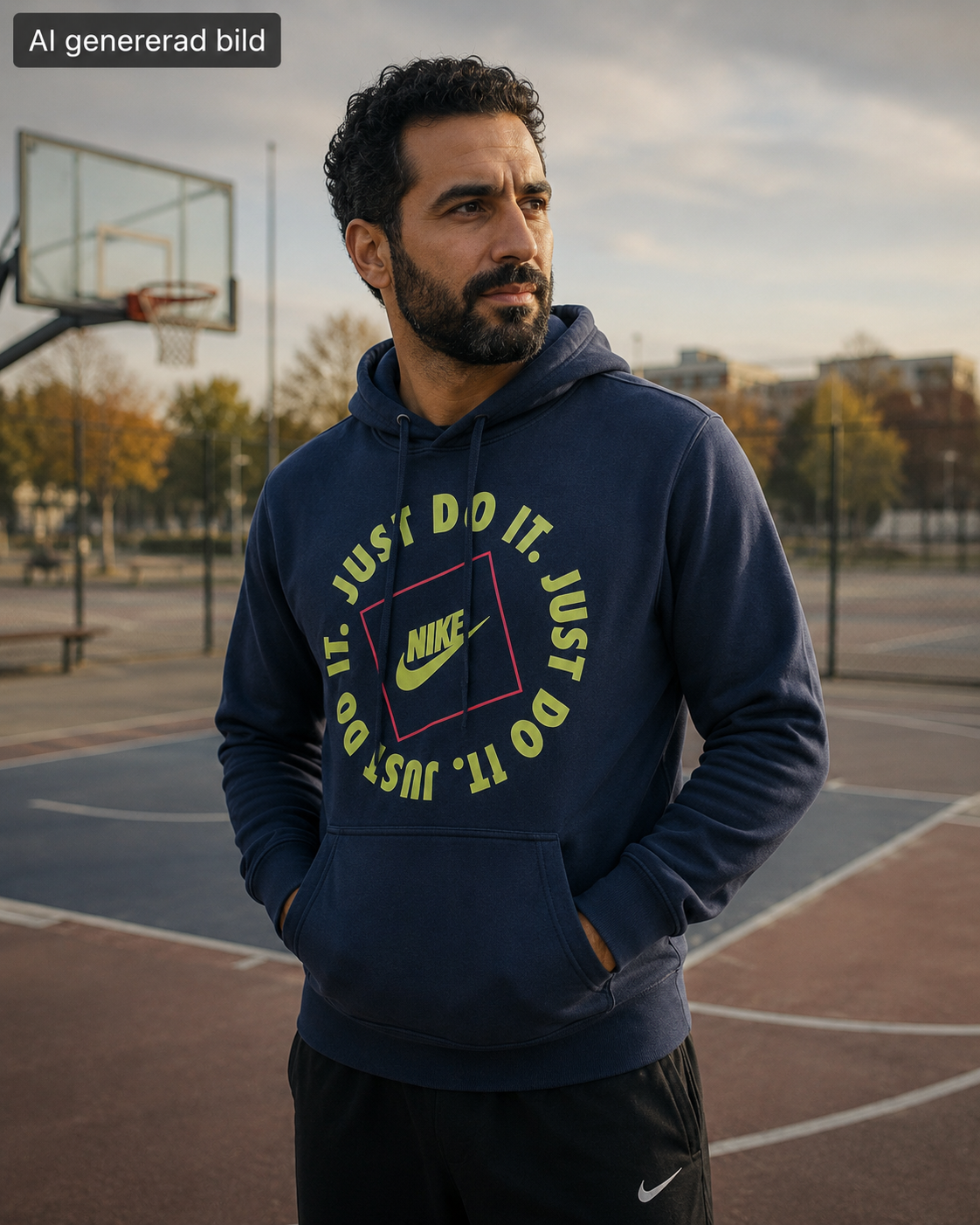 Nike Just Do It hoodie, mörkblå