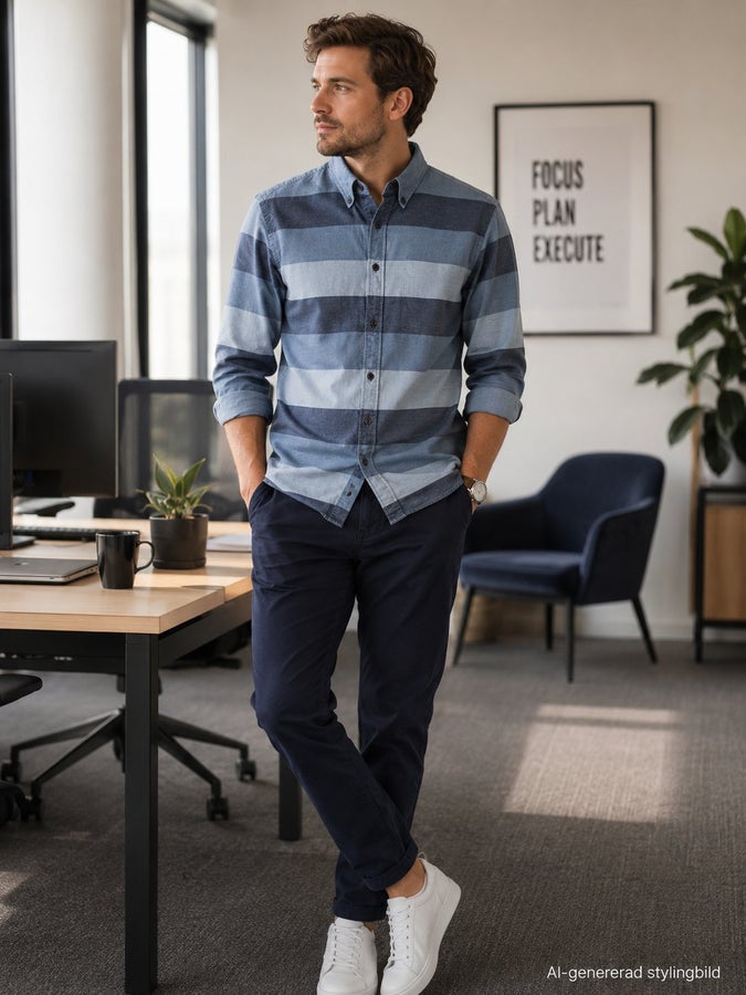 Tommy Hilfiger Real Indigo blå randig skjorta